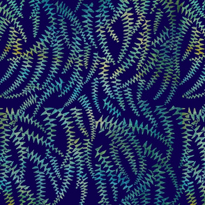 forest fern - blue background