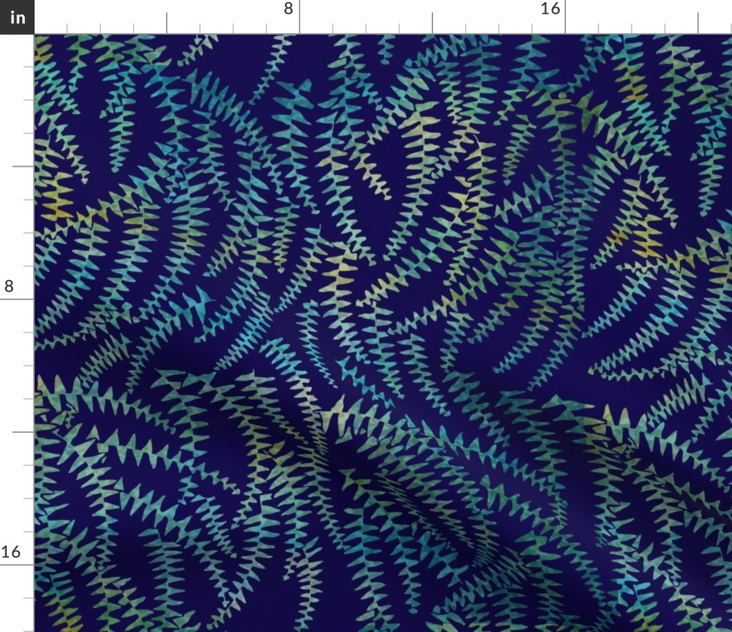 forest fern - blue background