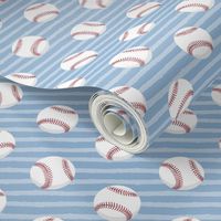 baseballs - light blue stripes