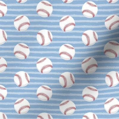 baseballs - light blue stripes