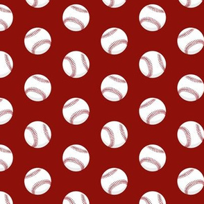 baseballs - dark red