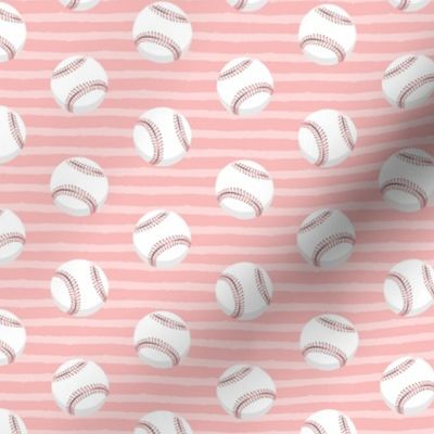 baseballs - pink stripes