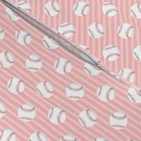 baseballs - pink stripes