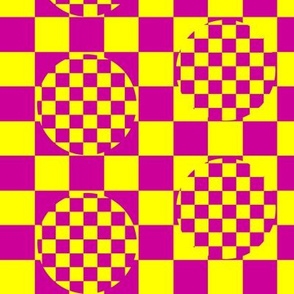 Yellow and Pink Circle Check