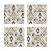 Small Scale Woven Textured Kilim - neutral brown, cream, warm grey