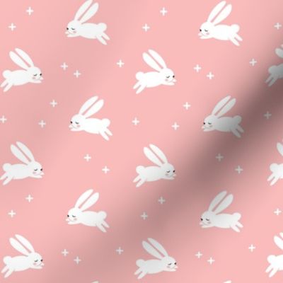 1.25" bunnies on pink C18BS