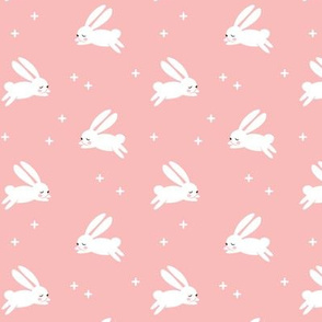 1.25" bunnies on pink C18BS