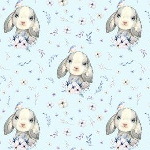 4" Lilac Bunny - Blue