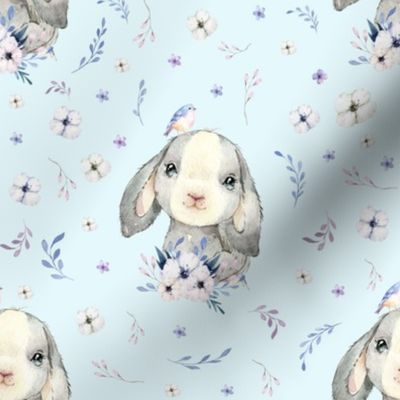 8" Lilac Bunny - Blue