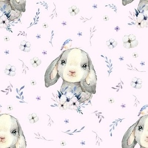 8" Lilac Bunny - Blush Pink