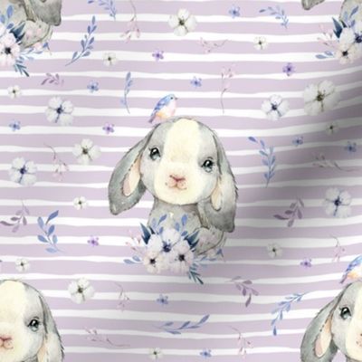 8" Lilac Bunny - Lilac Stripes
