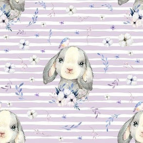 8" Lilac Bunny - Lilac Stripes