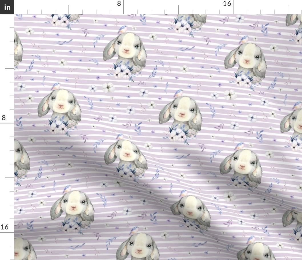 8" Lilac Bunny - Lilac Stripes