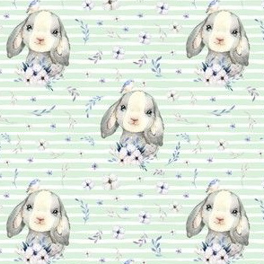 4" Lilac Bunny - Minty Stripes