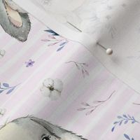 8" Lilac Bunny - Pink Stripes