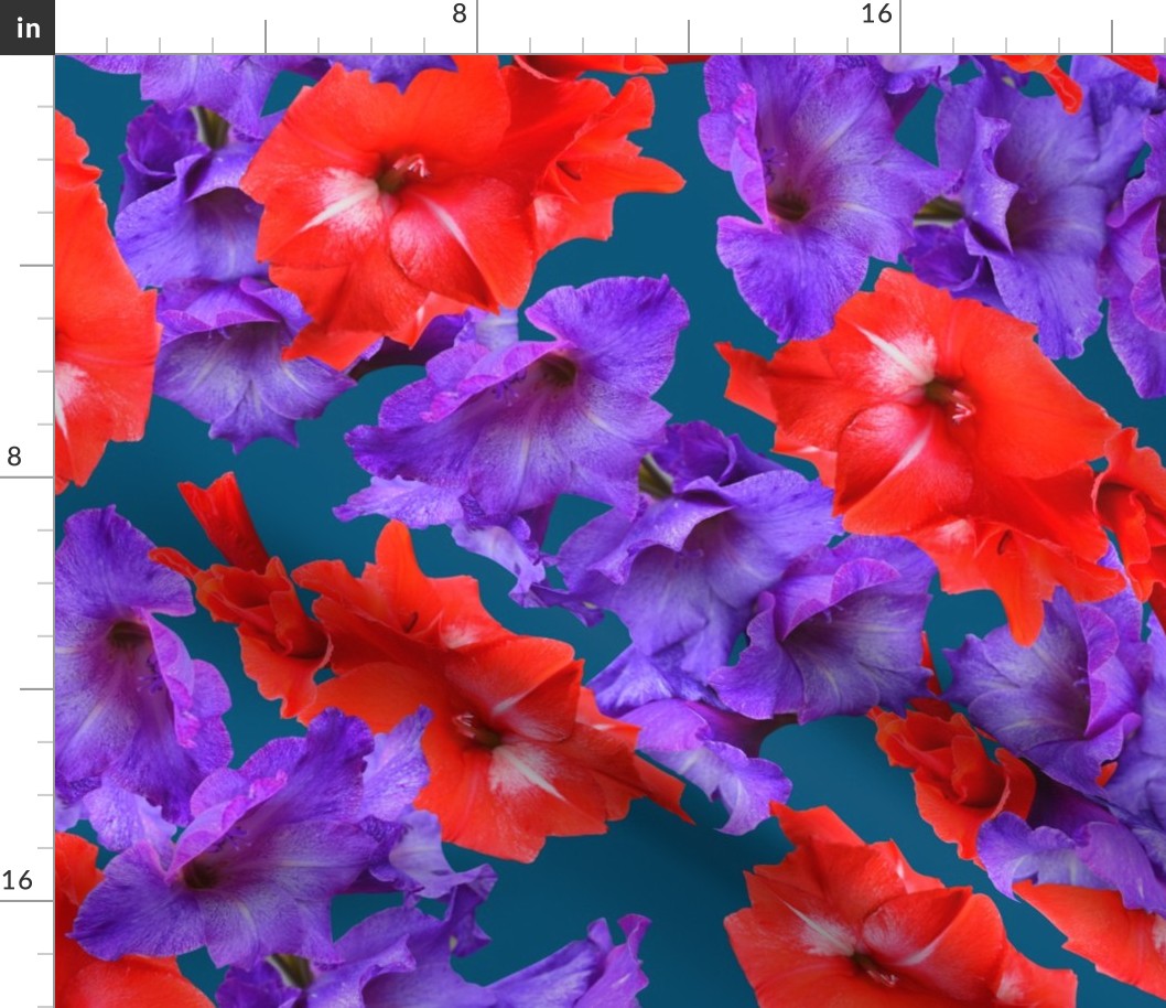 Ultraviolet & Red Gladiolus Pattern