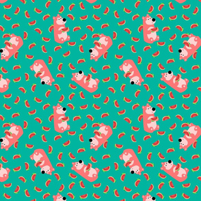 Pink Cartoon Bears and Watermelons by Cheerful Madness!!