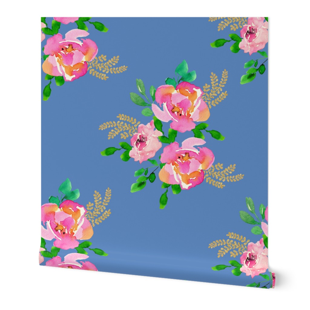 14" Lila the Mouse Florals - Mix & Match Blue