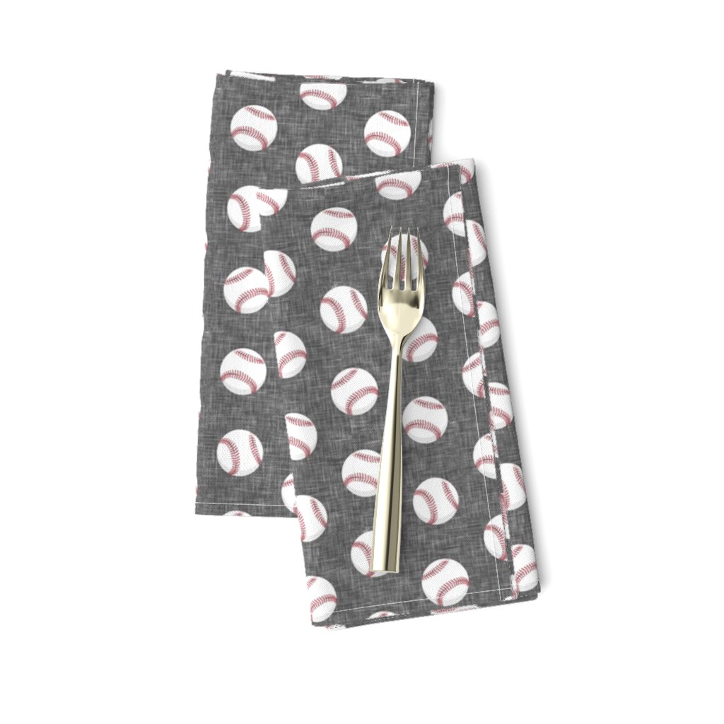 baseballs - grey linen