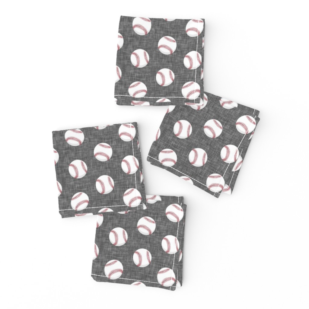 baseballs - grey linen