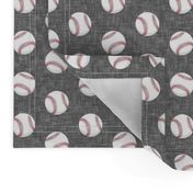 baseballs - grey linen