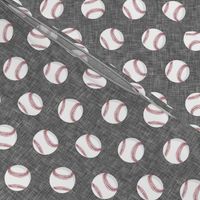 baseballs - grey linen