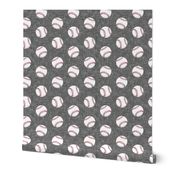 baseballs - grey linen