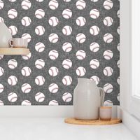 baseballs - grey linen