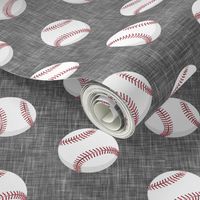 baseballs - grey linen