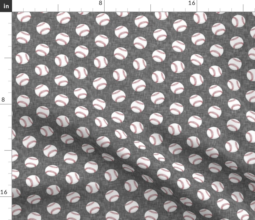 baseballs - grey linen