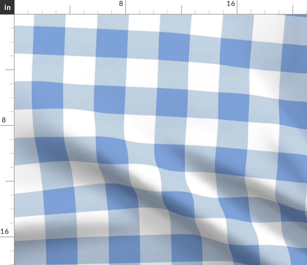 buffalo plaid cornflower blue and white 2"