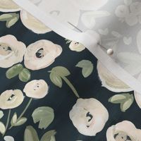 Nude Navy Blush Modern Moody Dramatic Florals