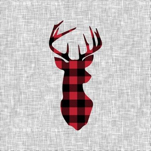 8" buffalo plaid buck quilt block with cut lines C18BS