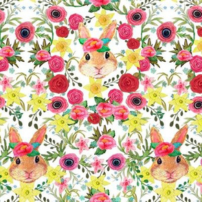 Floral Bunny Rabbit Nursery // Watercolor rabbits // Watercolor flowers