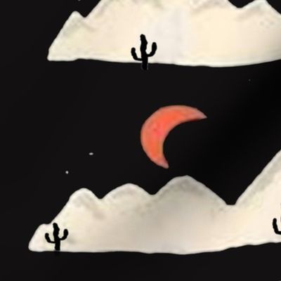 Desert - Cactus Blood Moon in Arizona
