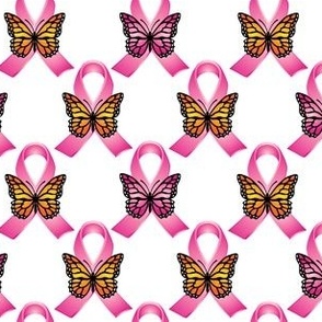 Rose Pink Ribbons & Butterflies