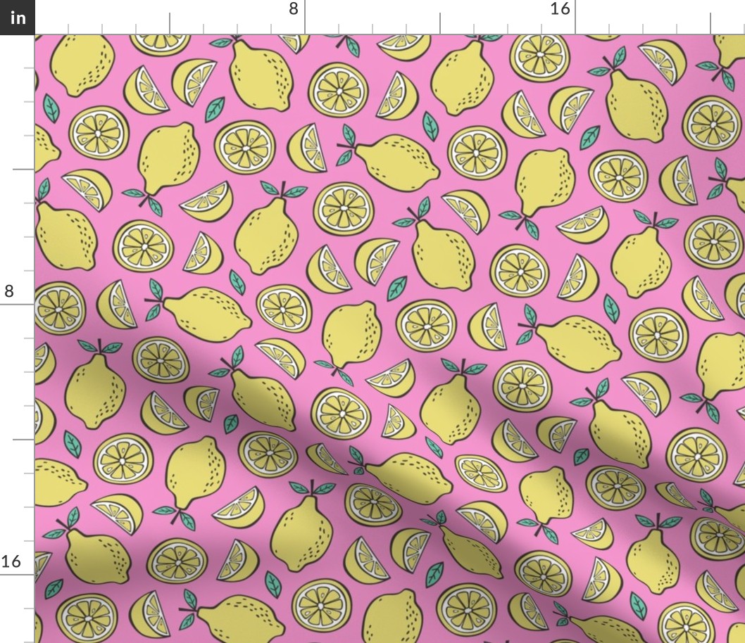 Lemon Citrus on Dark Pink