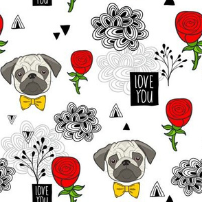 Pugs and roses