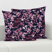 Peacock Garden {Navy/Orchid}