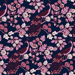 Peacock Garden {Navy/Orchid}