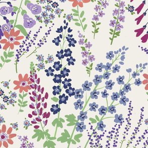 Flower Garden (Blue lilac pink)