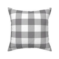 buffalo plaid granite grey and white 2"