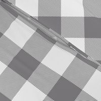 buffalo plaid granite grey and white 2"