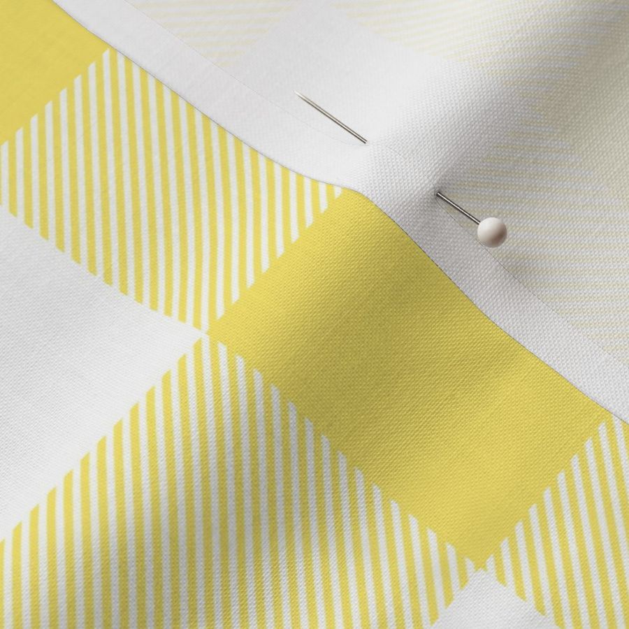 buffalo plaid lemon yellow and white 2"