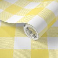 buffalo plaid lemon yellow and white 2"