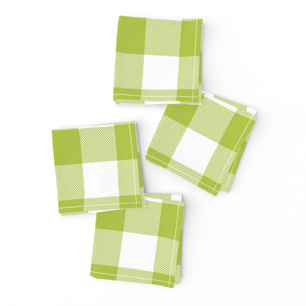 buffalo plaid lime green and white 2"