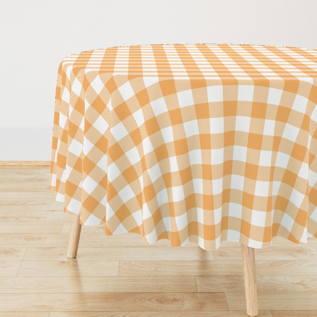 buffalo plaid mango orange and white 2"