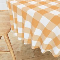 buffalo plaid mango orange and white 2"