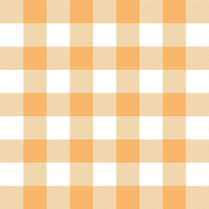 buffalo plaid mango orange and white 2"