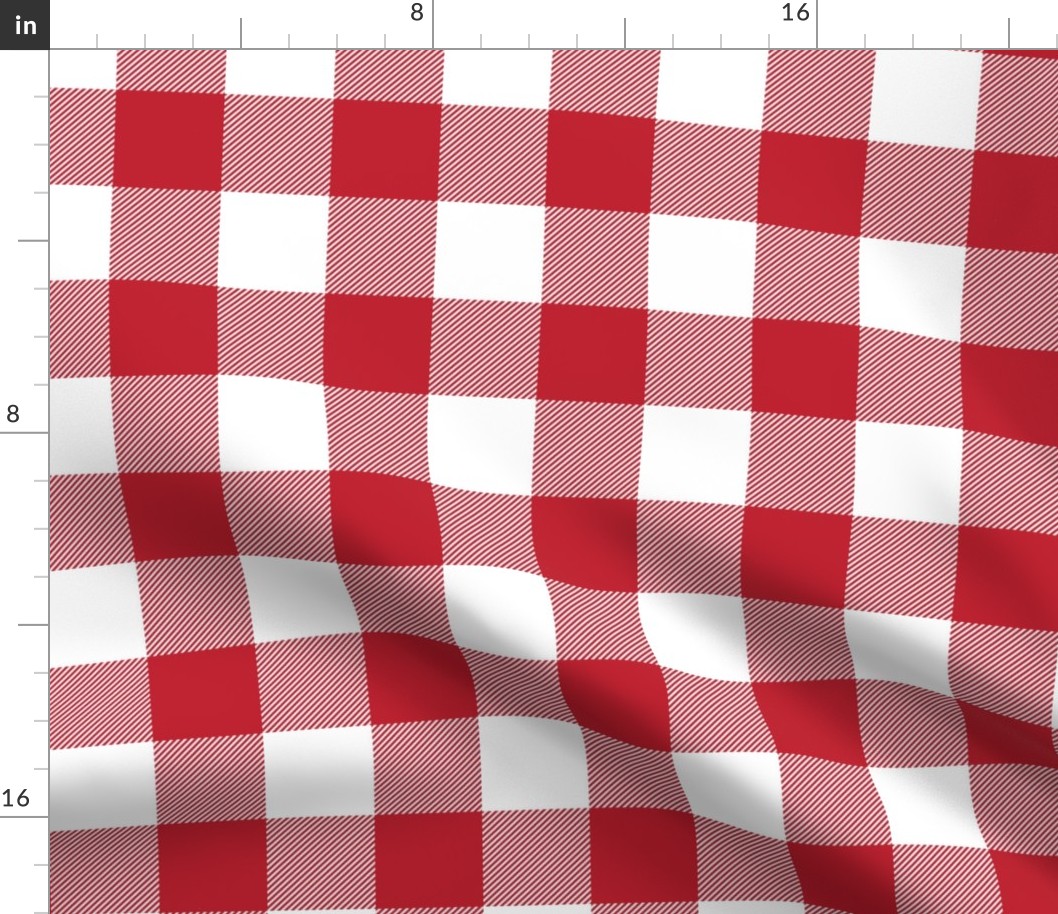 buffalo plaid red and white 2"